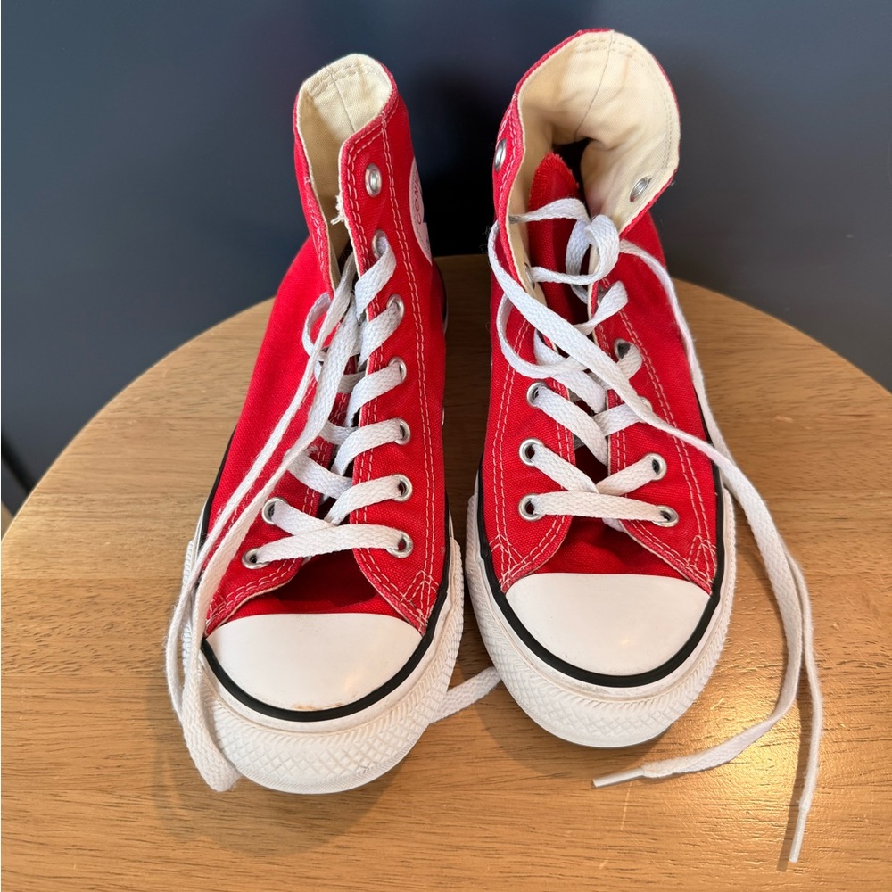 Red Converse High-Top Kids Canvas Sneakers